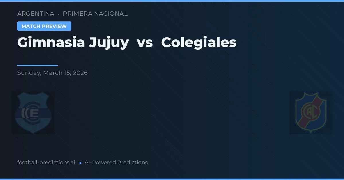 Gimnasia Jujuy vs Colegiales — matchtips och förhandstitt