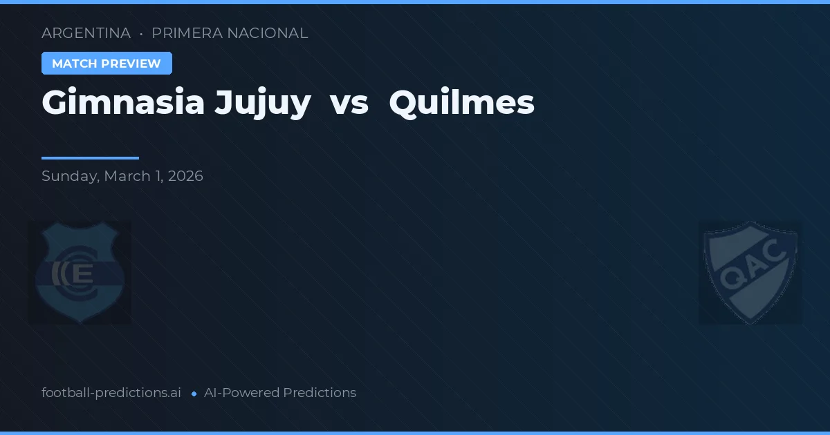 Gimnasia Jujuy vs Quilmes — matchtips och förhandstitt