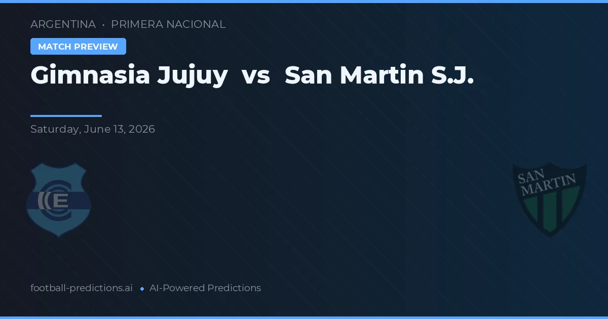 Gimnasia Jujuy vs San Martín SJ — matchtips och förhandstitt