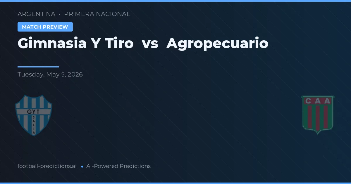Gimnasia y Tiro vs Agropecuario — matchtips och förhandstitt