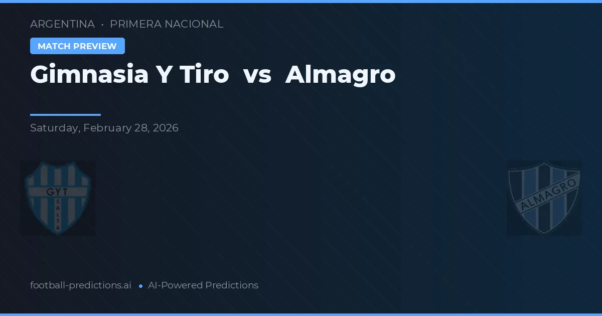 Gimnasia y Tiro vs Almagro — matchtips och förhandstitt