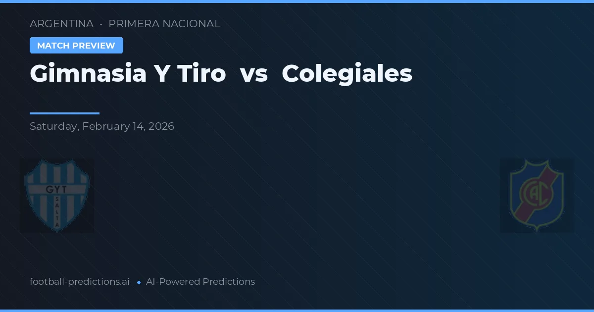 Gimnasia y Tiro vs Colegiales — matchtips och förhandstitt