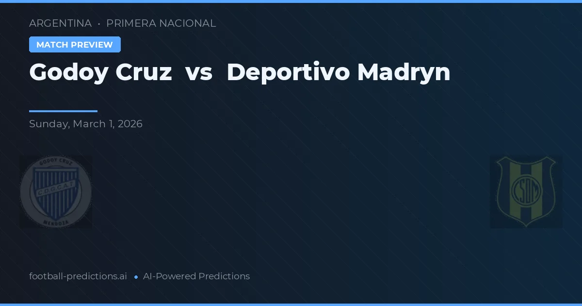 Godoy Cruz vs Deportivo Madryn — matchtips och förhandstitt