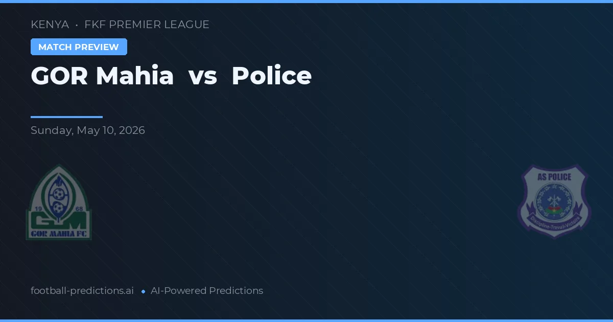 GOR Mahia vs Polis — matchtips och förhandstitt