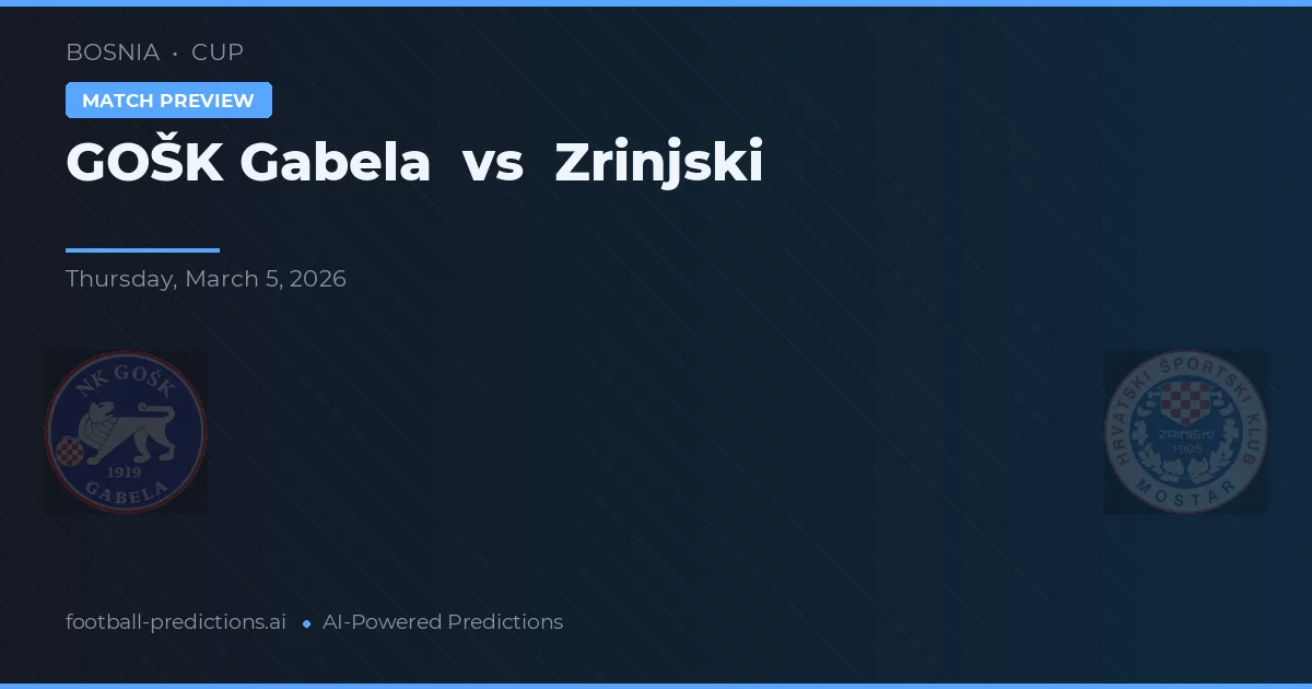 GOŠK Gabela vs Zrinjski — matchtips och förhandstitt