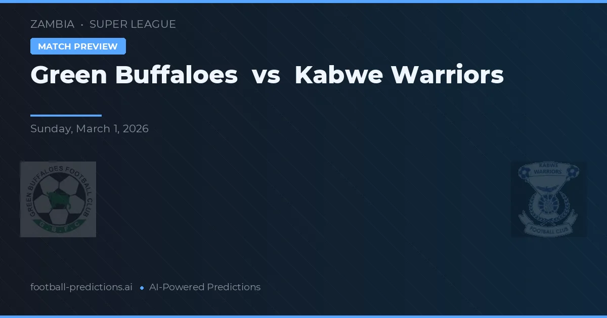 Green Buffaloes vs Kabwe Warriors — matchtips och förhandstitt