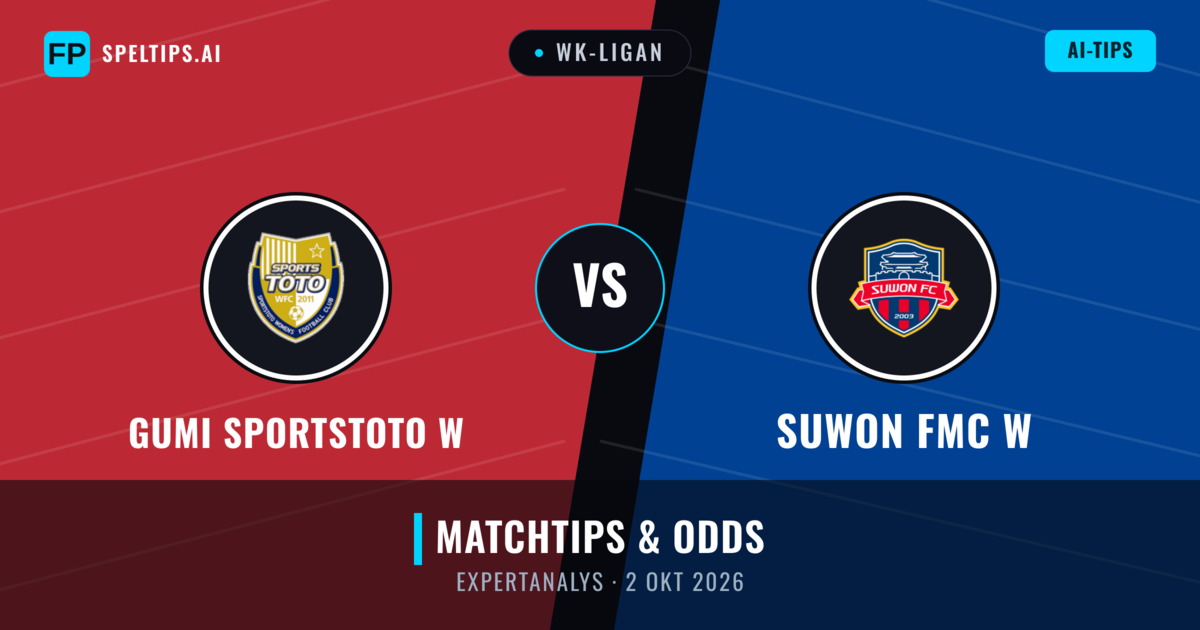 Gumi Sportstoto W vs Suwon FMC W — matchtips och förhandstitt