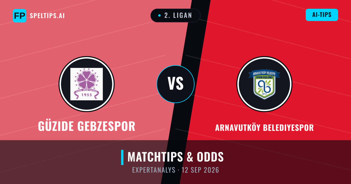 Güzide Gebzespor vs Arnavutköy Belediyespor — matchtips och förhandstitt