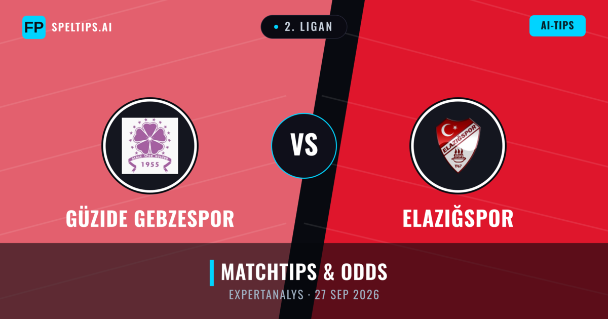 Güzide Gebzespor vs Elazığspor — matchtips och förhandstitt