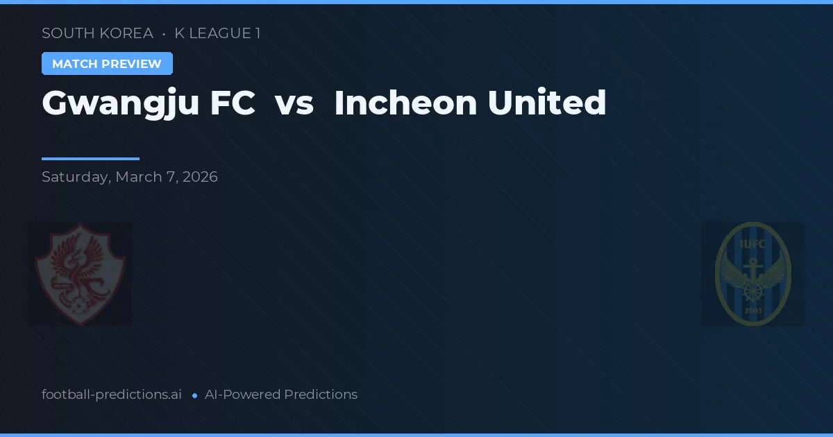 Gwangju vs Incheon United — matchtips och förhandstitt