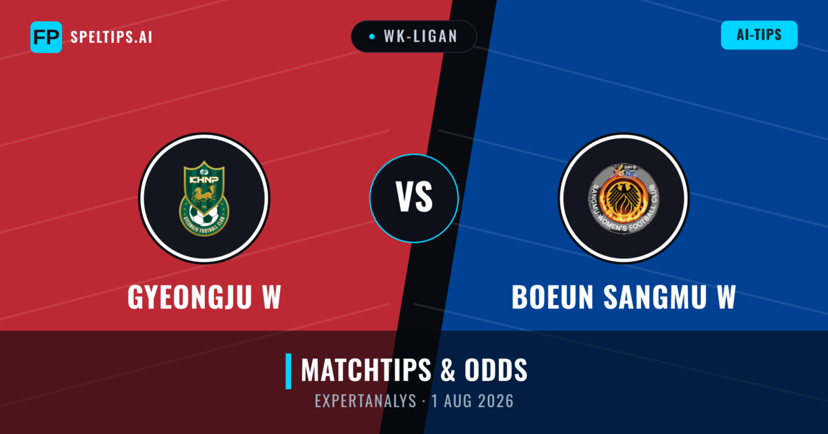 Gyeongju W vs Boeun Sangmu W — matchtips och förhandstitt