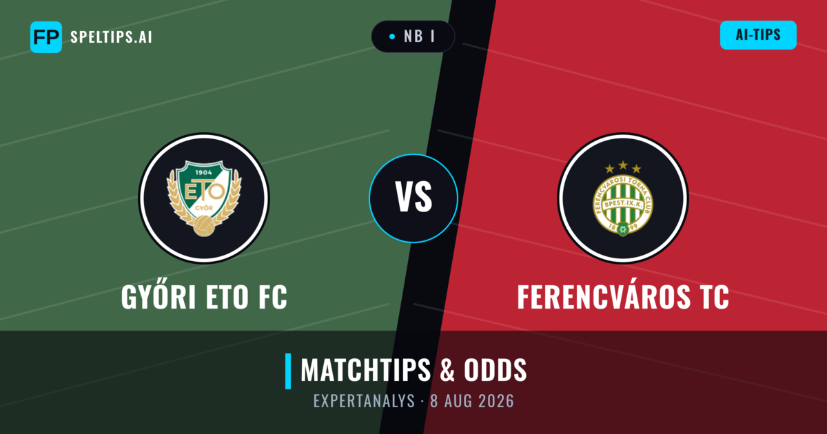 Győri ETO FC vs Ferencváros TC — matchtips och förhandstitt