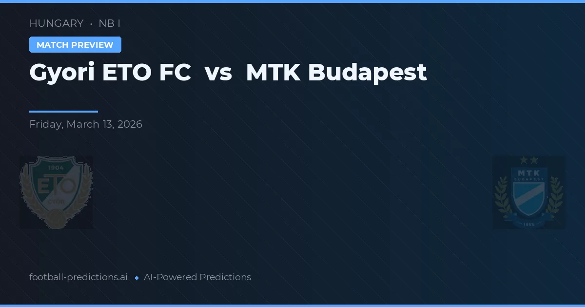 Győri ETO FC vs MTK Budapest — matchtips och förhandstitt