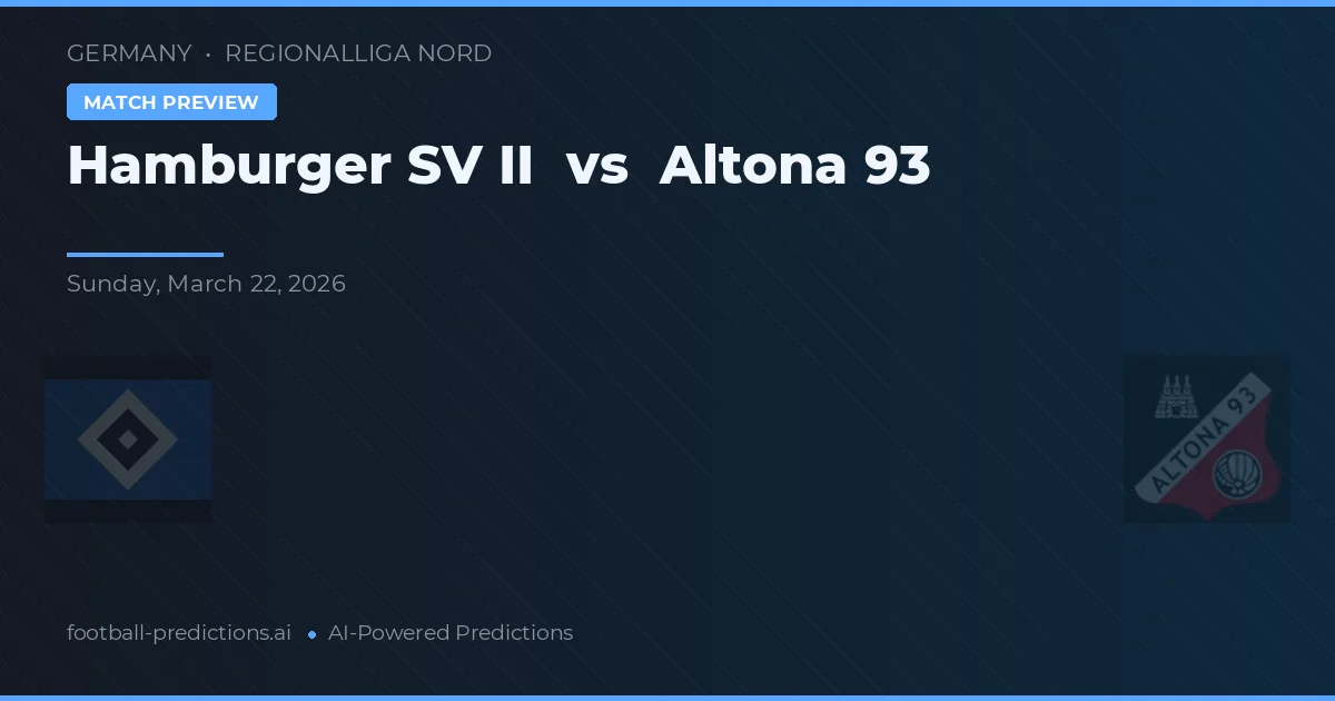 Hamburger SV II vs Altona 93 — matchtips och förhandstitt