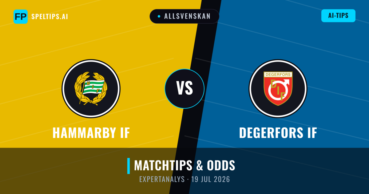 Hammarby IF vs Degerfors IF — matchtips och förhandstitt