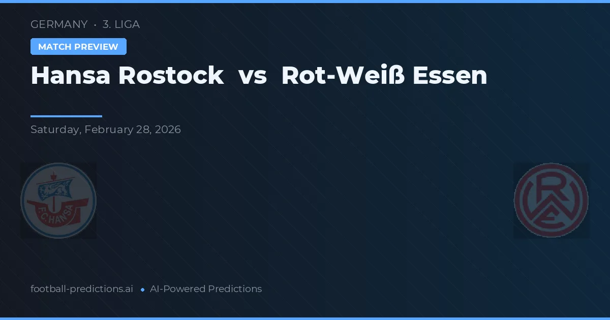 Hansa Rostock vs Rot-Weiß Essen — matchtips och förhandstitt
