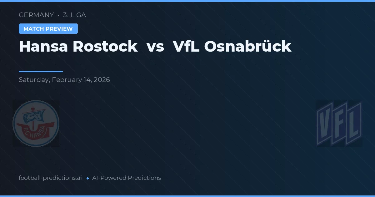 Hansa Rostock vs VfL Osnabrück — matchtips och förhandstitt