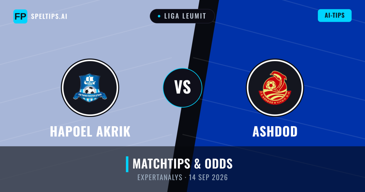 Hapoel Akrik vs Ashdod — matchtips och förhandstitt