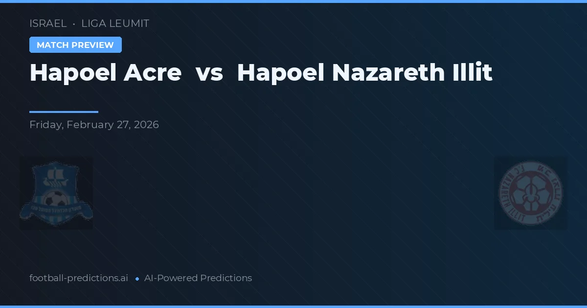 Hapoel Akrik vs Hapoel Nazareth Illit — matchtips och förhandstitt