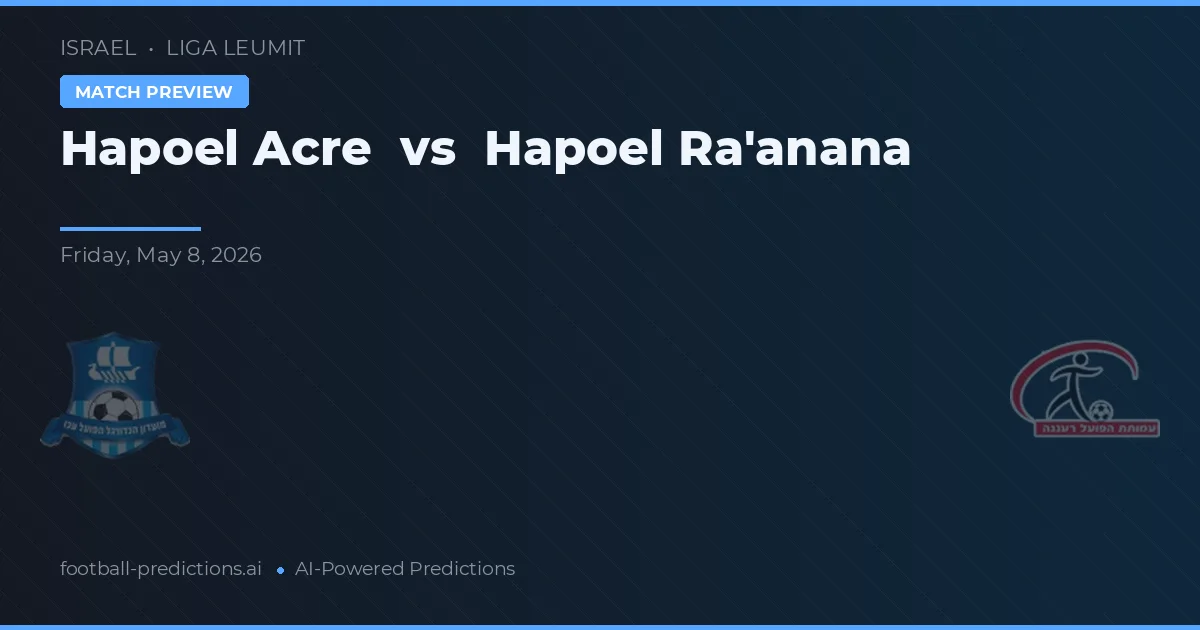 Hapoel Akrik vs Hapoel Raanana — matchtips och förhandstitt