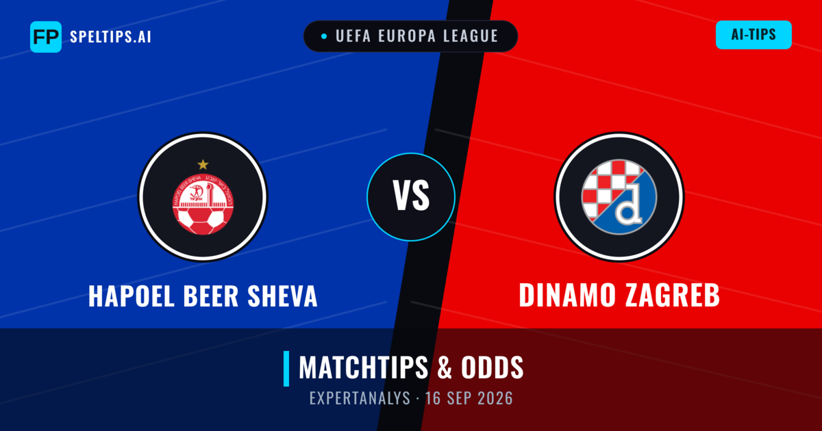 Hapoel Beer Sheva vs Dinamo Zagreb — matchtips och förhandstitt