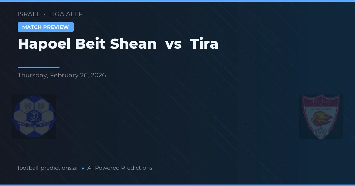 Hapoel Beit She'an vs Tira — matchtips och förhandstitt