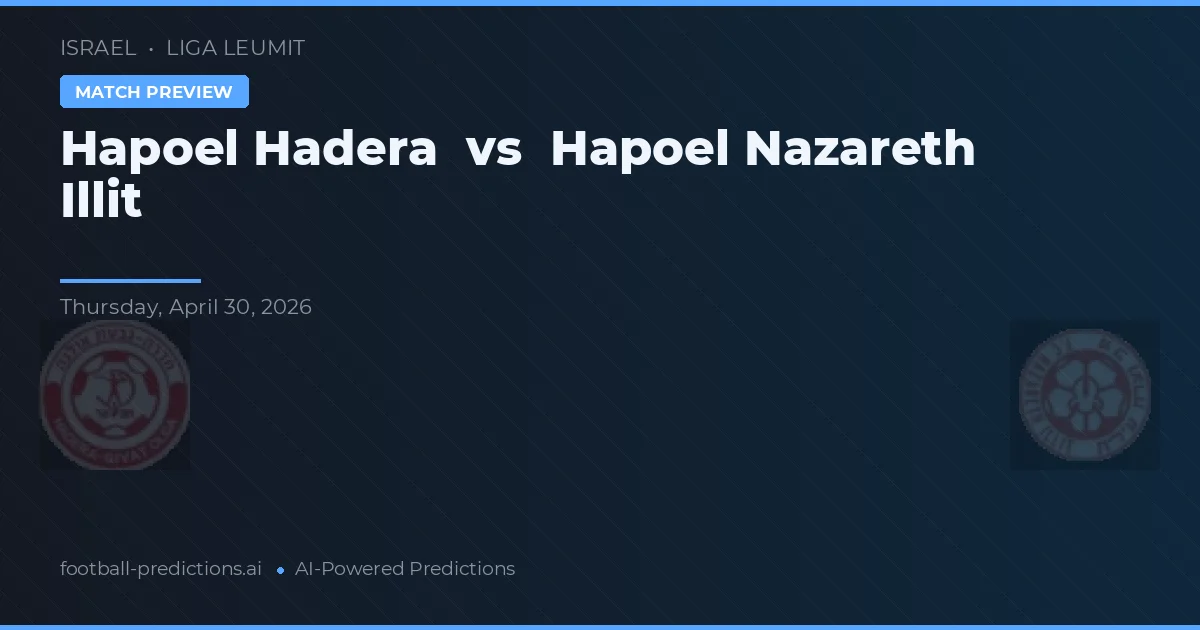 Hapoel Nazareth Illit vs Hapoel Hadera — matchtips och förhandstitt