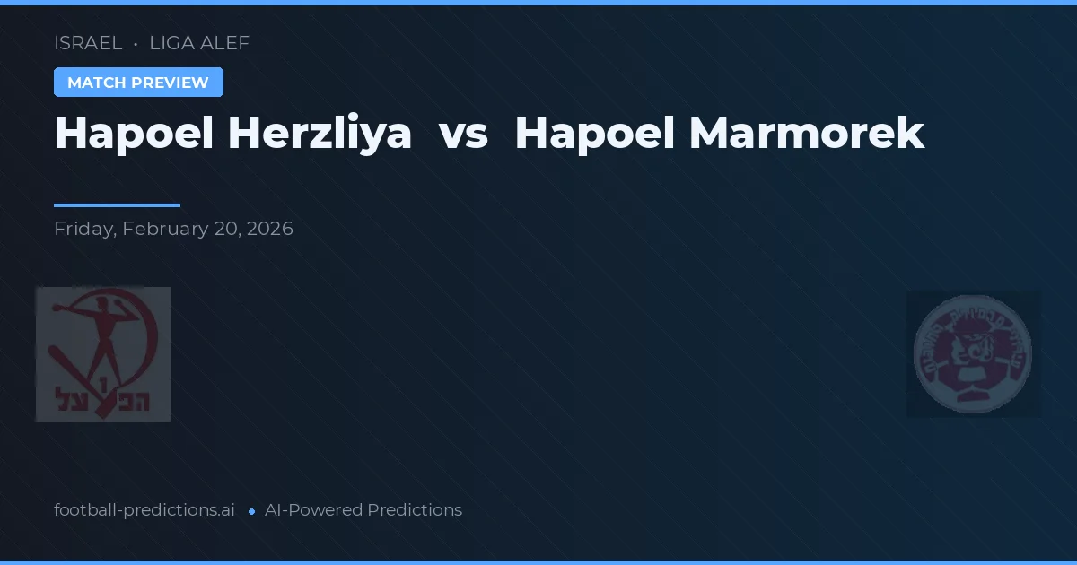 Hapoel Herzliya vs Hapoel Marmorek — matchtips och förhandstitt