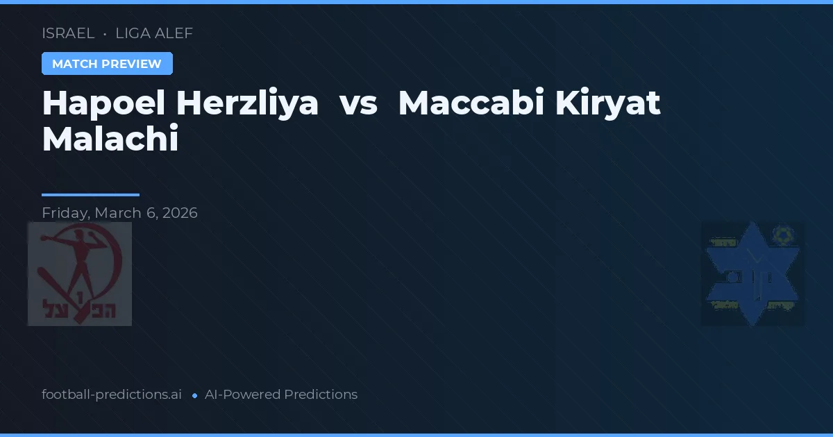 Hapoel Herzliya vs Maccabi Kiryat Malachi — matchtips och förhandstitt