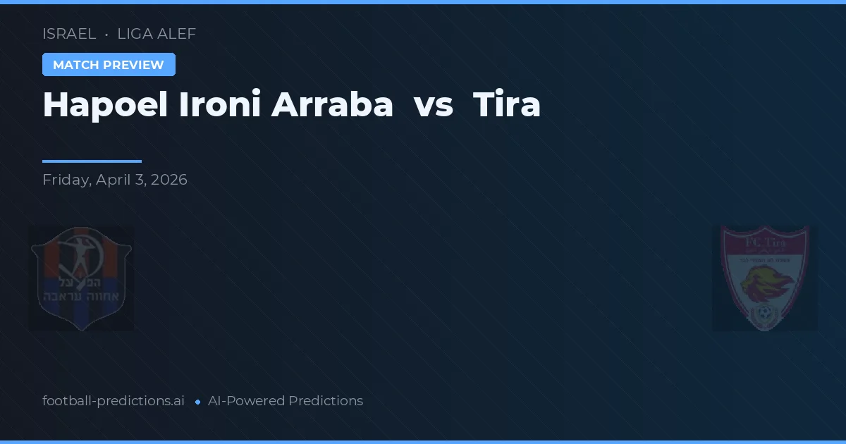 Hapoel Ironi Arraba vs Tira — matchtips och förhandstitt