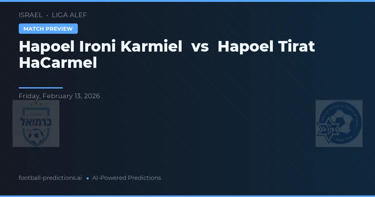 Hapoel Ironi Karmiel vs Hapoel Tirat HaCarmel — matchtips och förhandstitt