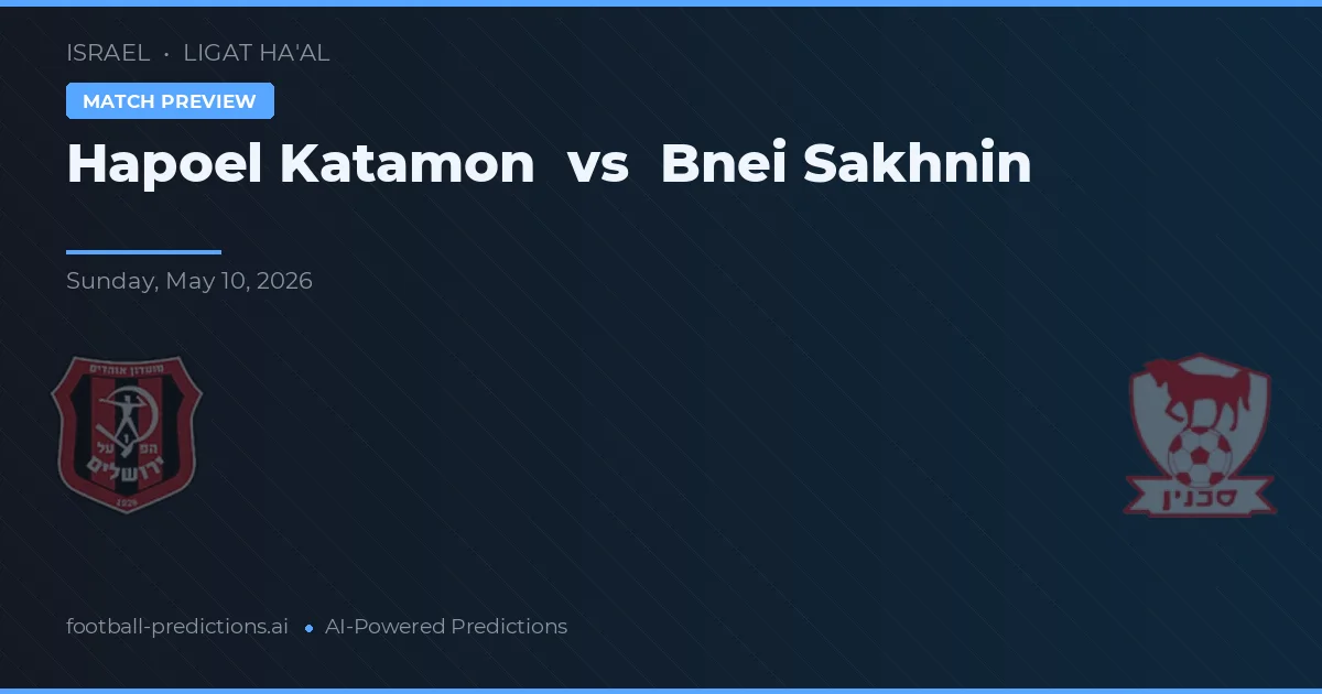 Hapoel Katamon vs Bnei Sakhnin — matchtips och förhandstitt
