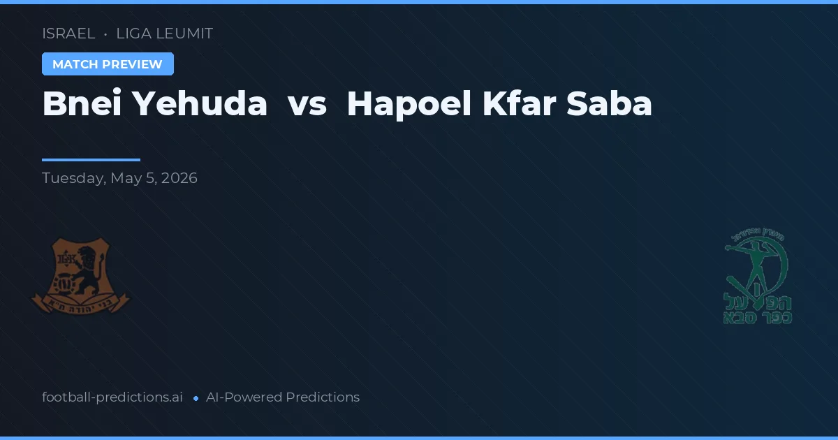 Bnei Yehuda vs Hapoel Kfar Saba preview