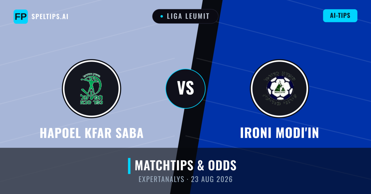 Hapoel Kfar Saba vs Ironi Modi'in — matchtips och förhandstitt