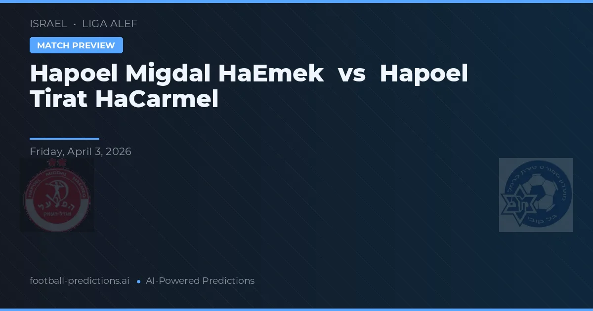Hapoel Migdal HaEmek vs Hapoel Tirat HaCarmel — matchtips och förhandstitt