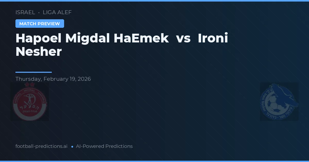 Hapoel Migdal HaEmek vs Ironi Nesher — matchtips och förhandstitt