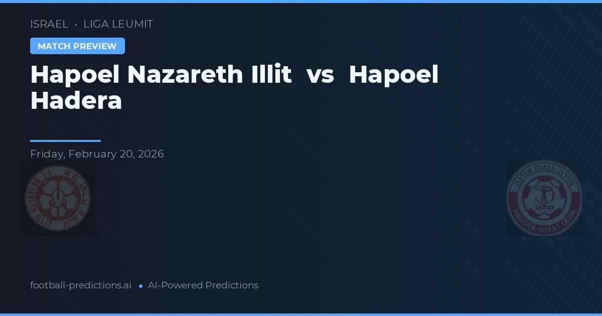 Hapoel Nazareth Illit vs Hapoel Hadera — matchtips och förhandstitt