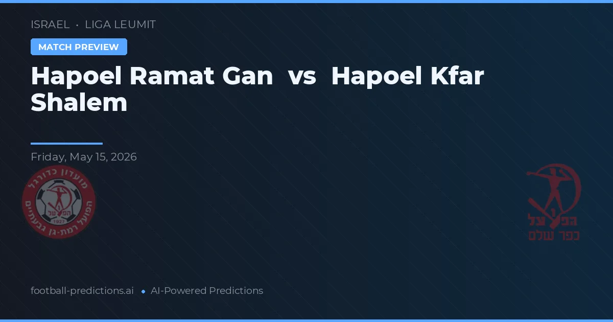 Hapoel Ramat Gan vs Hapoel Kfar Shalem — matchtips och förhandstitt