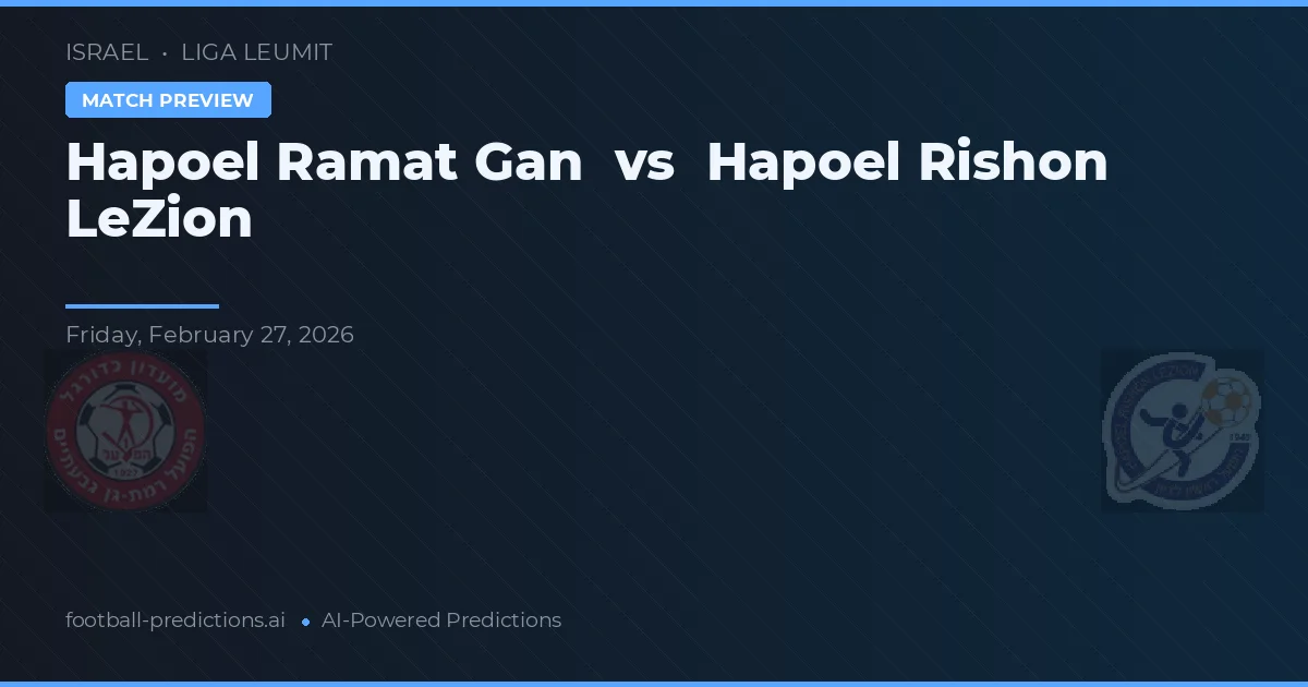 Hapoel Ramat Gan vs Hapoel Rishon LeZion — matchtips och förhandstitt