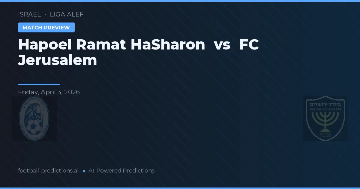 Hapoel Ramat HaSharon vs FC Jerusalem — matchtips och förhandstitt