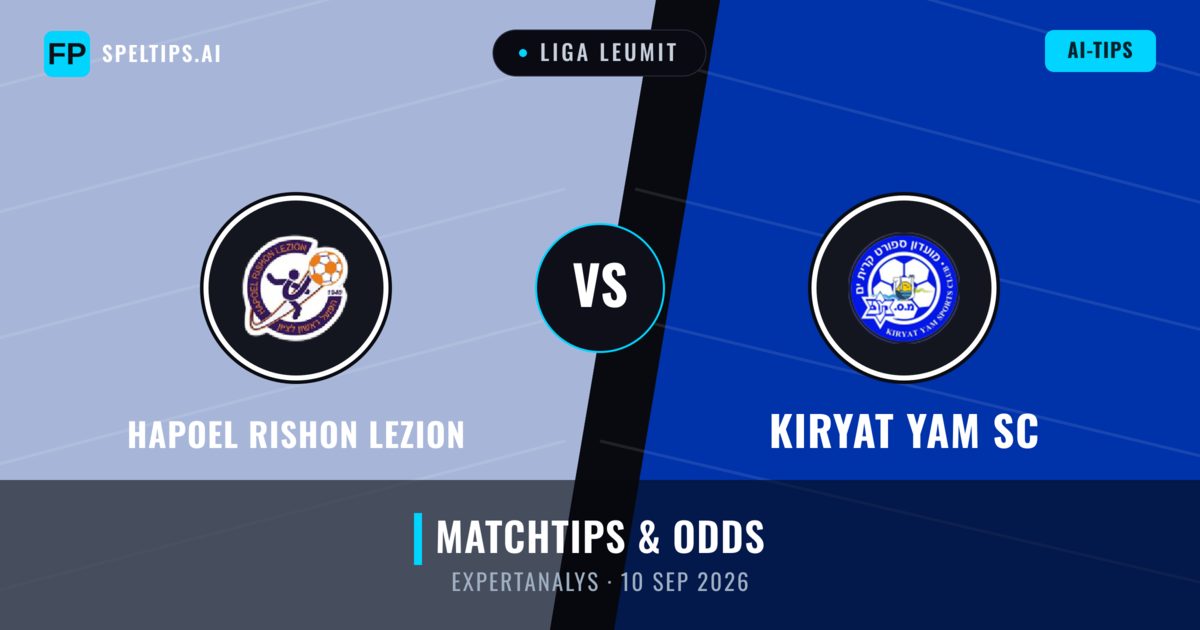 Hapoel Rishon LeZion vs Kiryat Yam SC — matchtips och förhandstitt