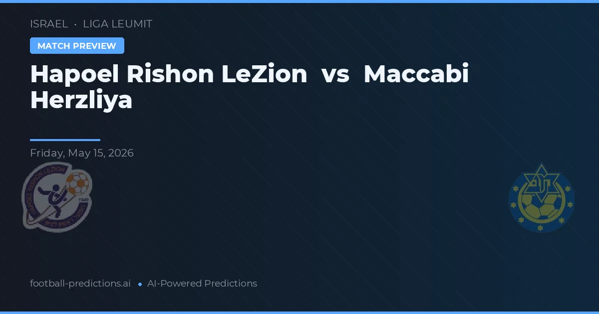 Hapoel Rishon LeZion vs Maccabi Herzliya — matchtips och förhandstitt