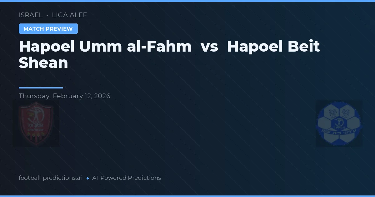 Hapoel Umm al-Fahm vs Hapoel Beit She'an — matchtips och förhandstitt