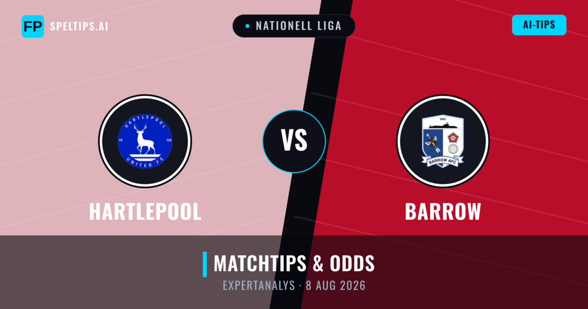 Hartlepool vs Barrow — matchtips och förhandstitt