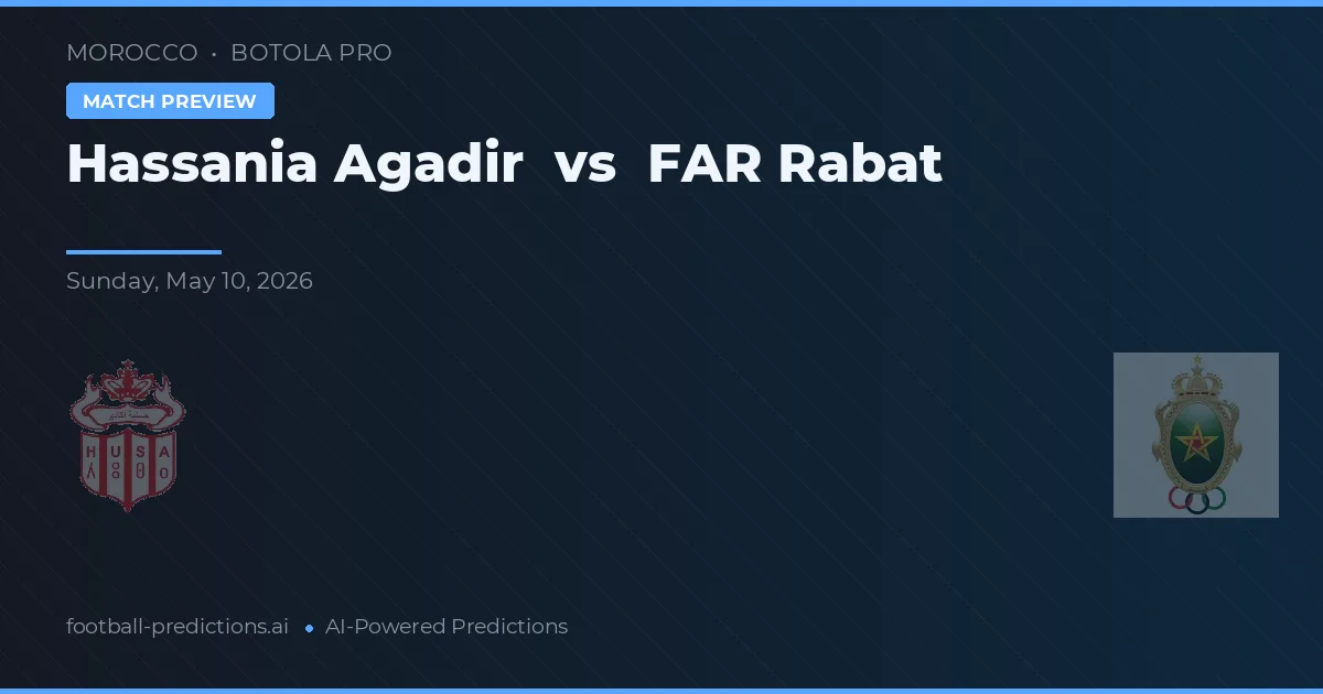 Hassania Agadir vs FAR Rabat — matchtips och förhandstitt