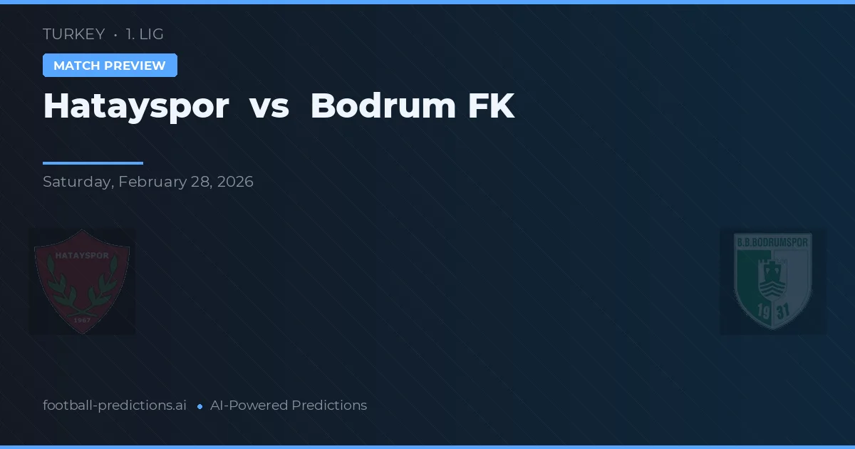 Hatayspor vs Bodrum FK — matchtips och förhandstitt