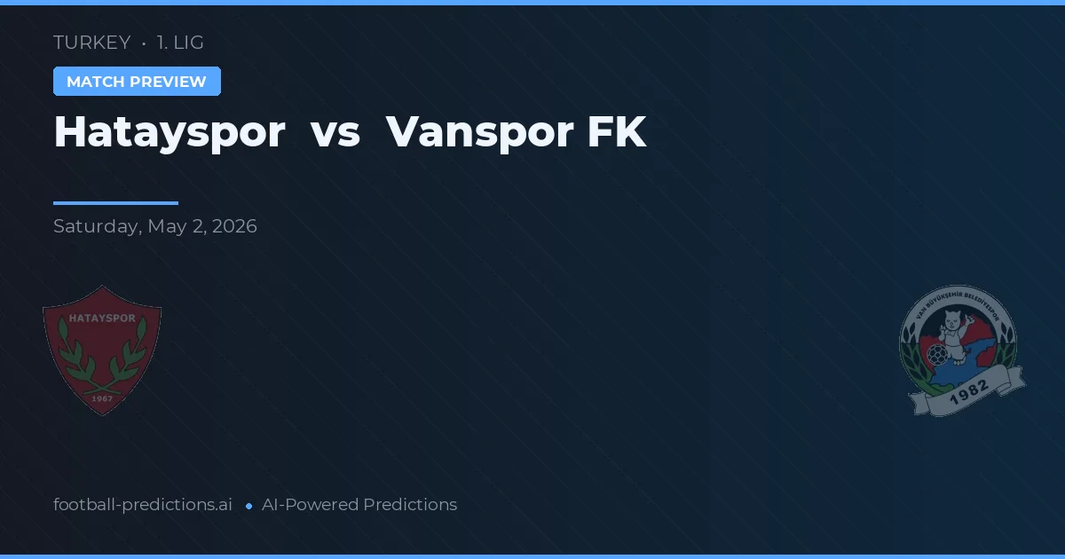 Hatayspor vs Vanspor FK — matchtips och förhandstitt