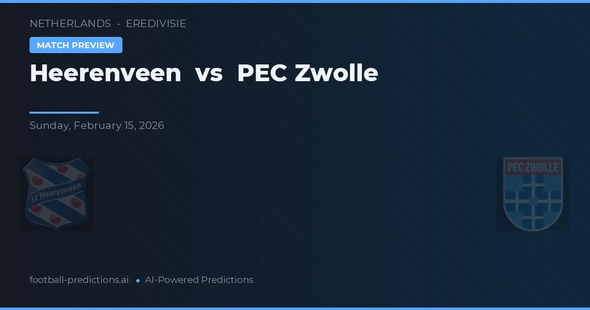 Heerenveen vs PEC Zwolle — matchtips och förhandstitt