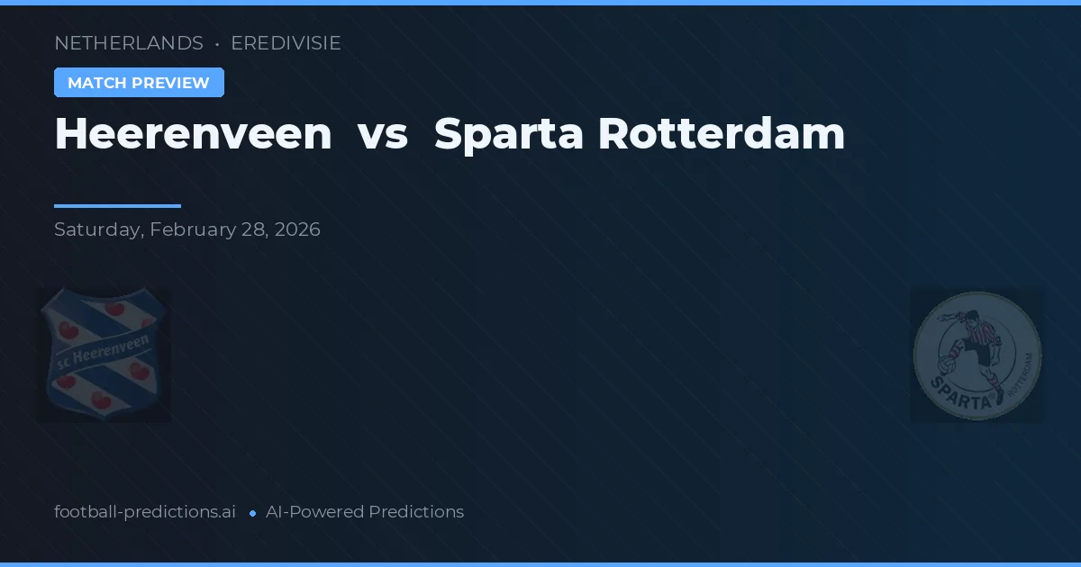 Heerenveen vs Sparta Rotterdam — matchtips och förhandstitt