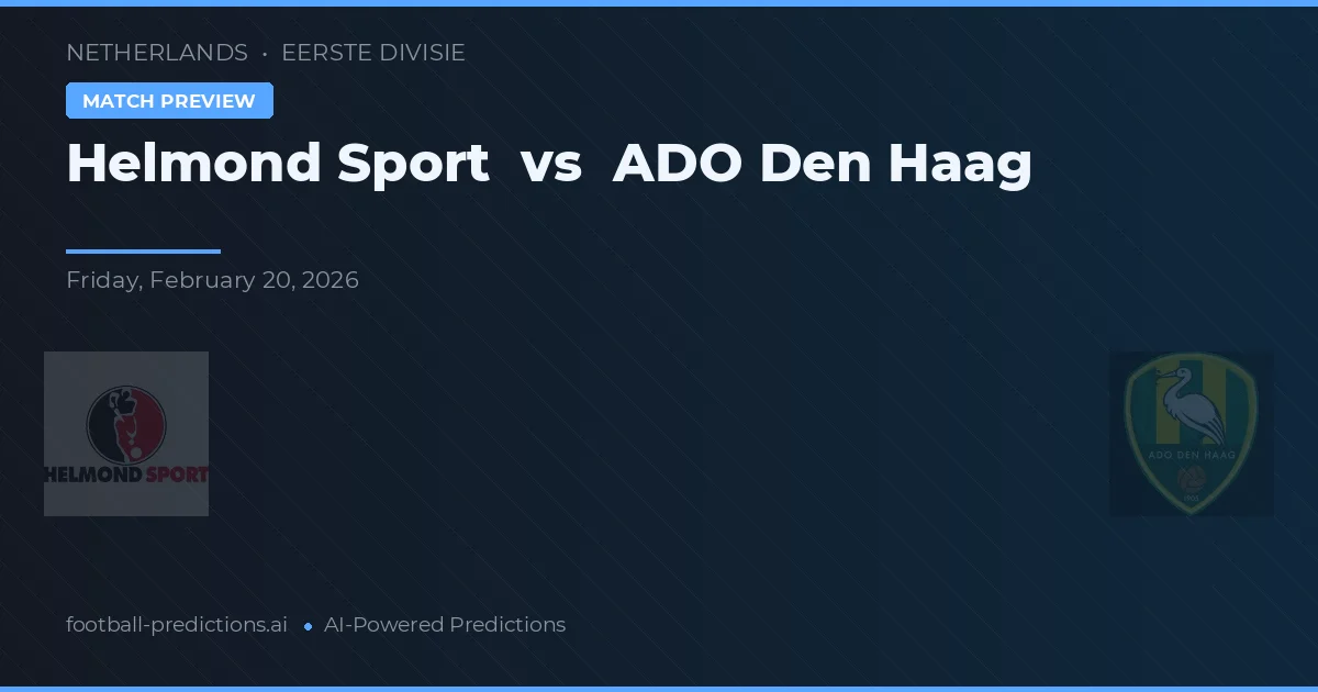 Helmond Sport vs AFC Den Haag — matchtips och förhandstitt